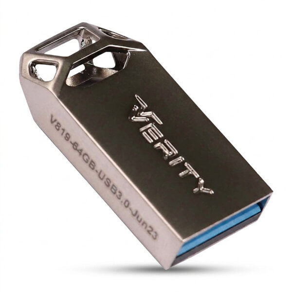 فلش مموری وریتی مدل V-819 ظرفیت 64 گیگابایت با بدنه فلزی، رابط USB 2.0 Type-A، سرعت انتقال 30 مگابایت بر ثانیه و سازگار با گوشی، کامپیوتر، لپ‌تاپ، تلویزیون و تبلت - Image 1
