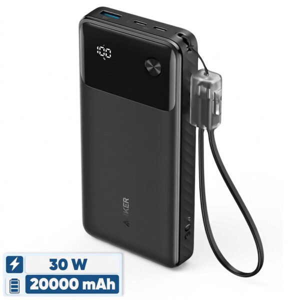 پاوربانک 30 وات انکر مدل A1384 ظرفیت 20000 میلی آمپر ساعت به همراه کابل USB-C - Image 1